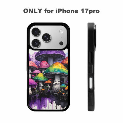 iPhone 17 Pro Case — Black Purple Ink Rainbow Drip Original, Customized Protective Case