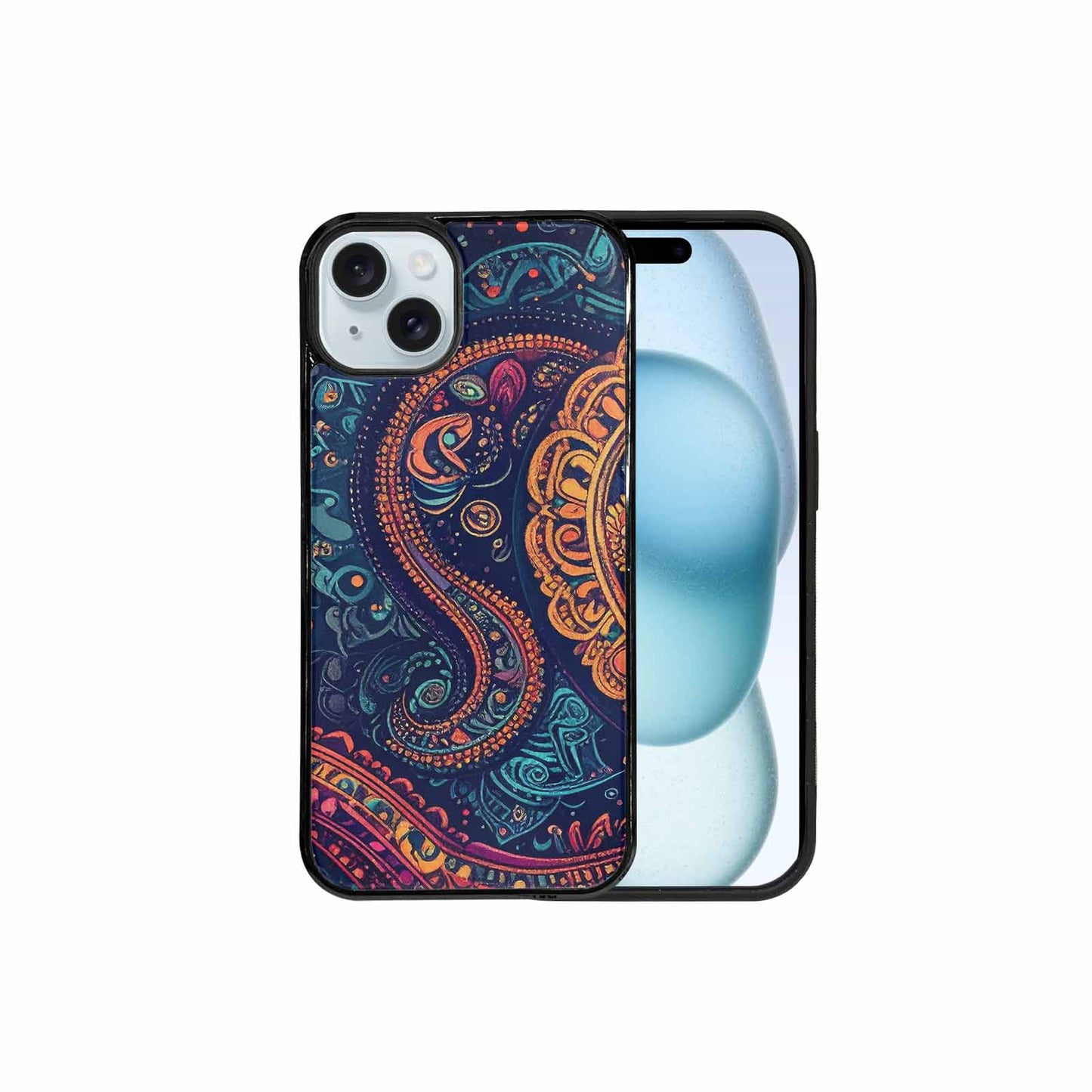 iPhone 15 Plus Case — Paisley Mandala, Personalized Phone Case