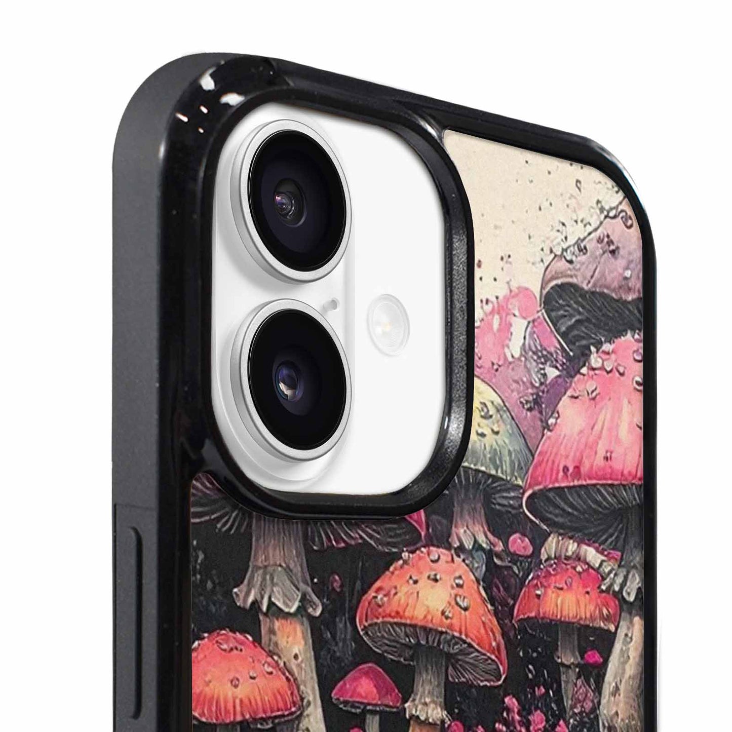 iPhone 17 Case — Rainbow Drip Mushrooms Black Original Art, Custom Art Phone Cover