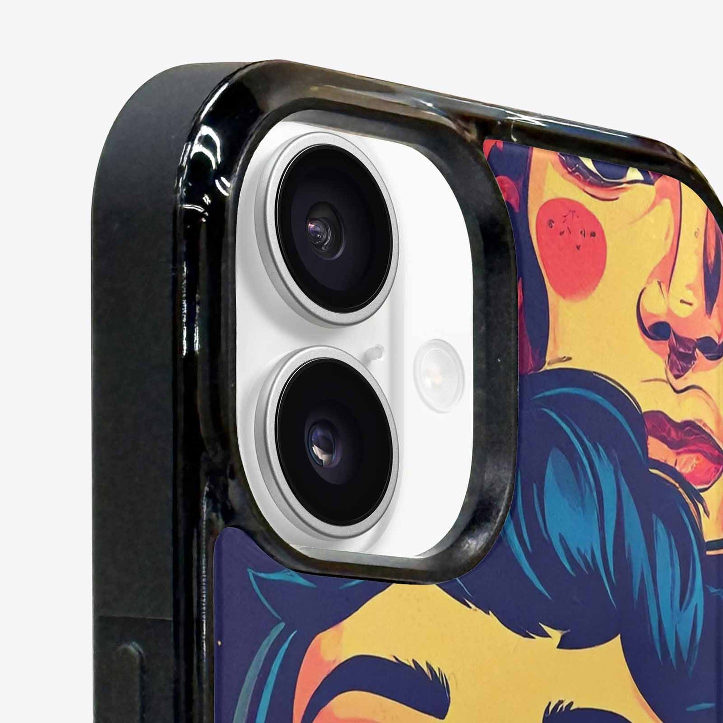 iPhone 16 Case — Retro Astronaut Cartoon Art Pattern Groovy, Custom Art Phone Cover
