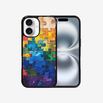 iPhone 16 Case — Autism Puzzle Pieces Puzzle Piece Pattern, Custom Print Case Cover