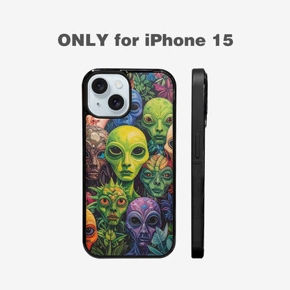 iPhone 15 Case — Aliens Pattern Hundreds Of Sma, Custom Print Case Cover