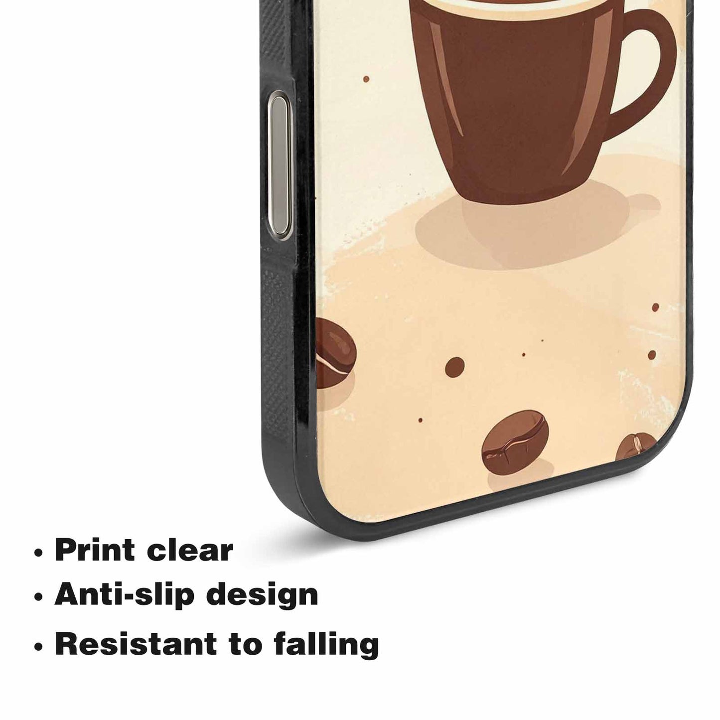 iPhone 16 Pro Max Case — Coffee Cup And Bean Pattern Seamless, Unique Phone Case Design