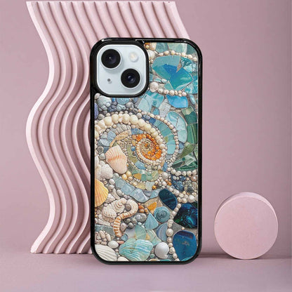 iPhone 15 Case — Seashell Collage Seashell Collage Pattern Hundreds, Unique Phone Case Design