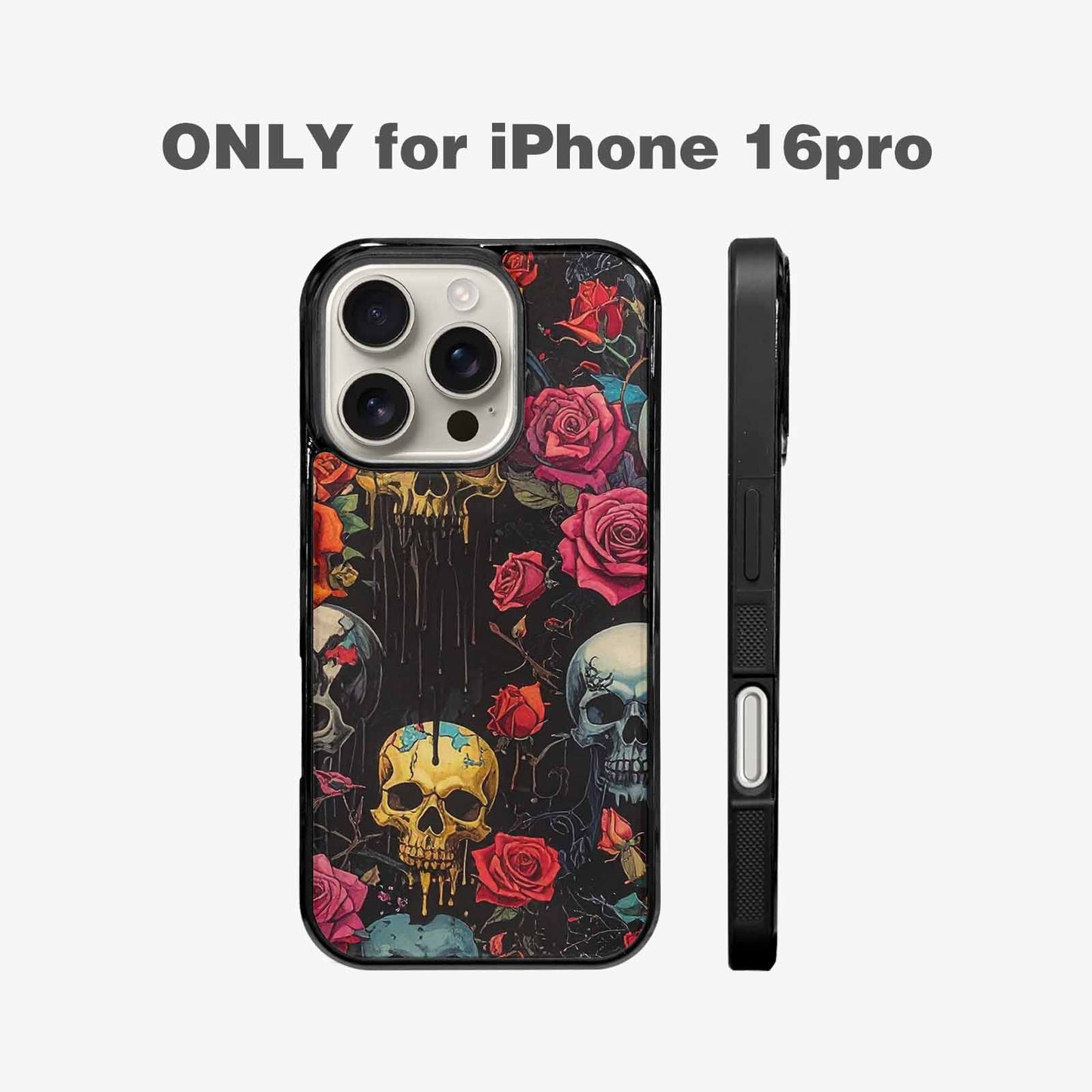 iPhone 16 Pro Case — Skulls And Rosesmelting Skulls A Dsq, Unique Phone Case Design
