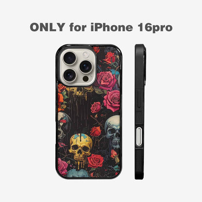 iPhone 16 Pro Case — Skulls And Rosesmelting Skulls A Dsq, Unique Phone Case Design