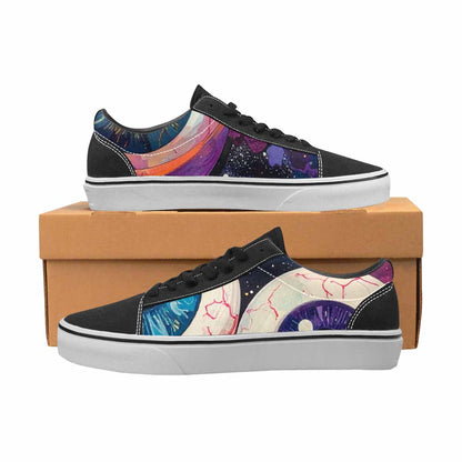 MEN'S Cartoon Eyeballs Galaxy Canvas Lace-Up Surreal Custom Shoes