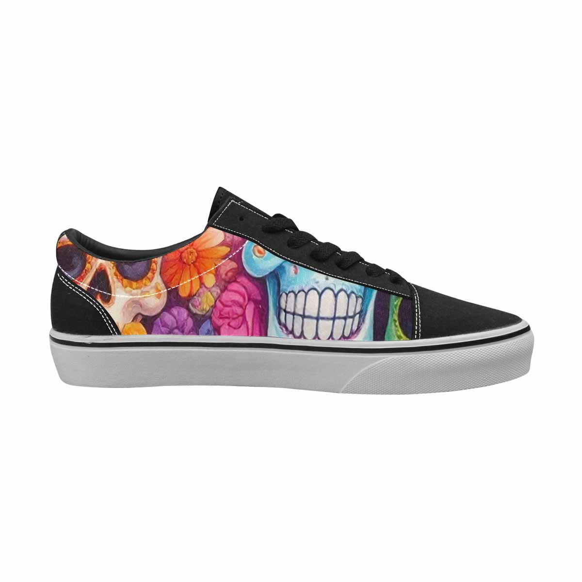 WOMEN'S Sugar Skulls Melting Sugar Lace-Up Canvas Melting Art Custom Sneakers