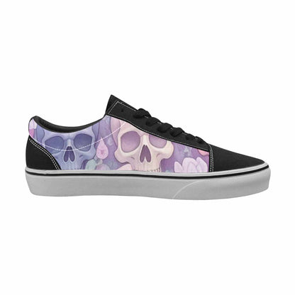 MEN'S Skulls - Pastel Canvas Lace-Up Grunge Custom Sneakers