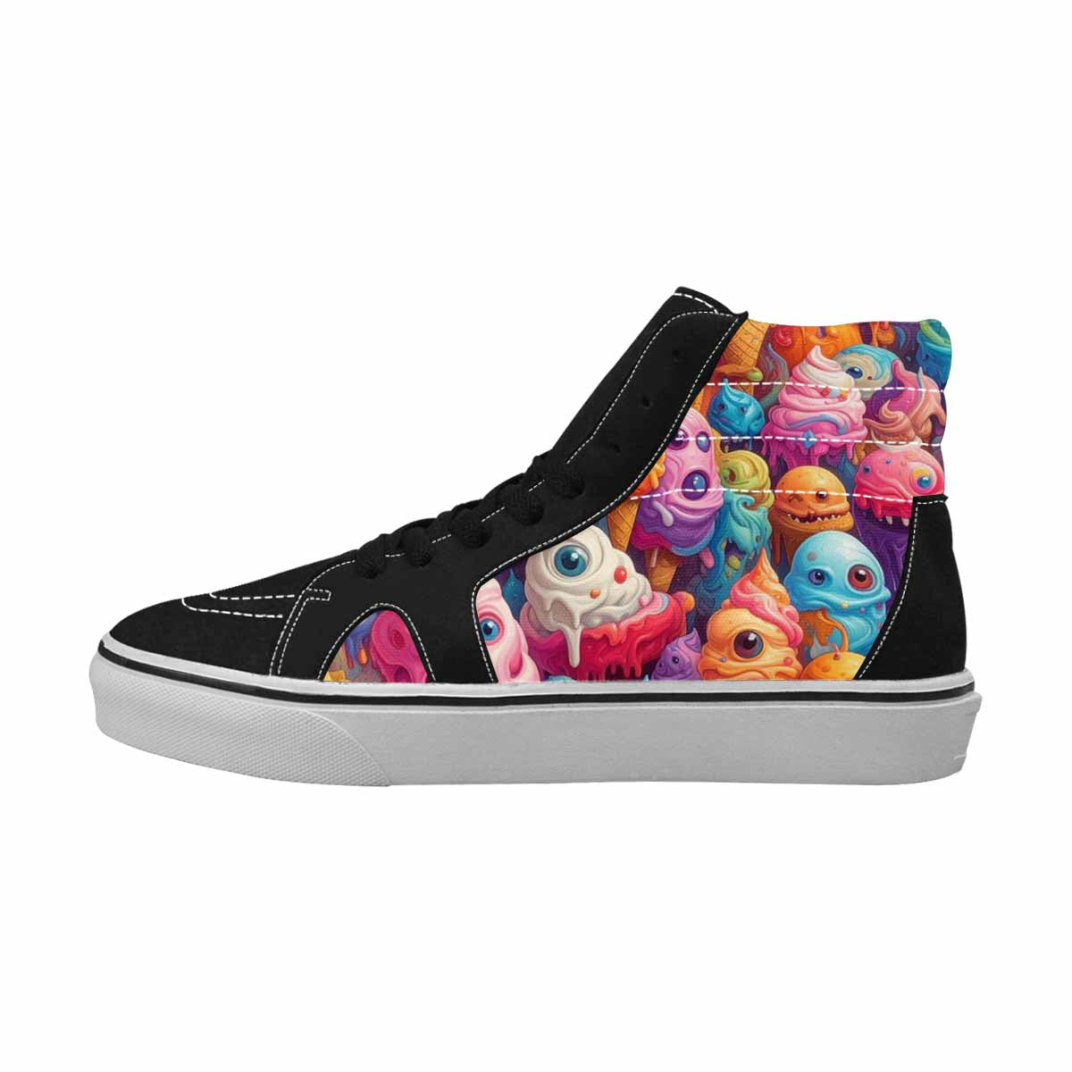 MEN'S Melting Ice Cream Monster High Top Canvas Vivid Sneakers