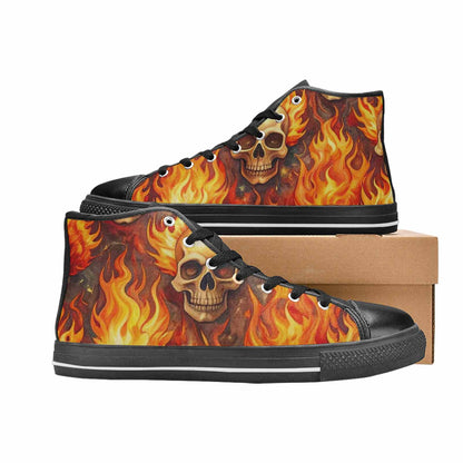 MEN'S Skulls - Flaming High Top Canvas Dreamcore Sneakers