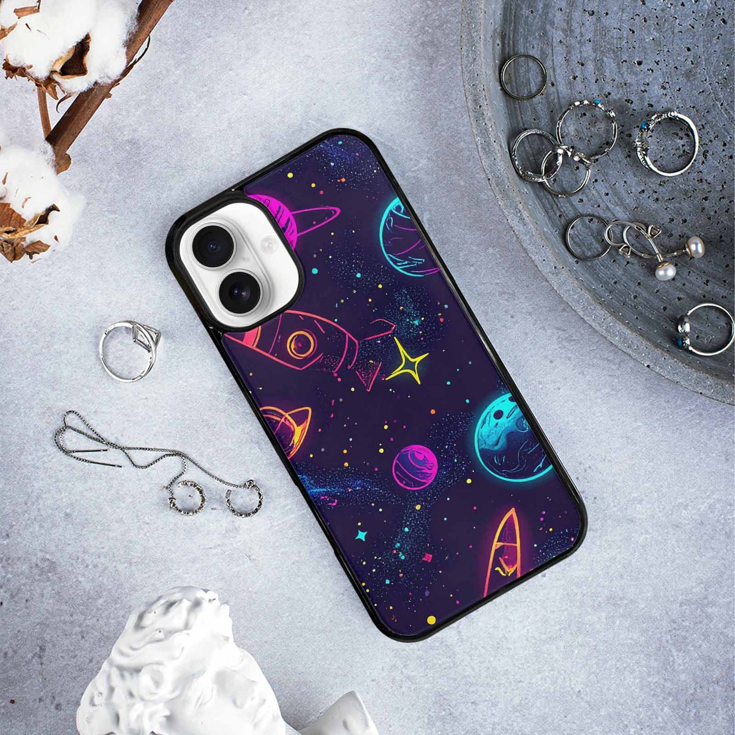 iPhone 16 Plus Case — Space Galaxy Astronaut, Personalized Phone Case