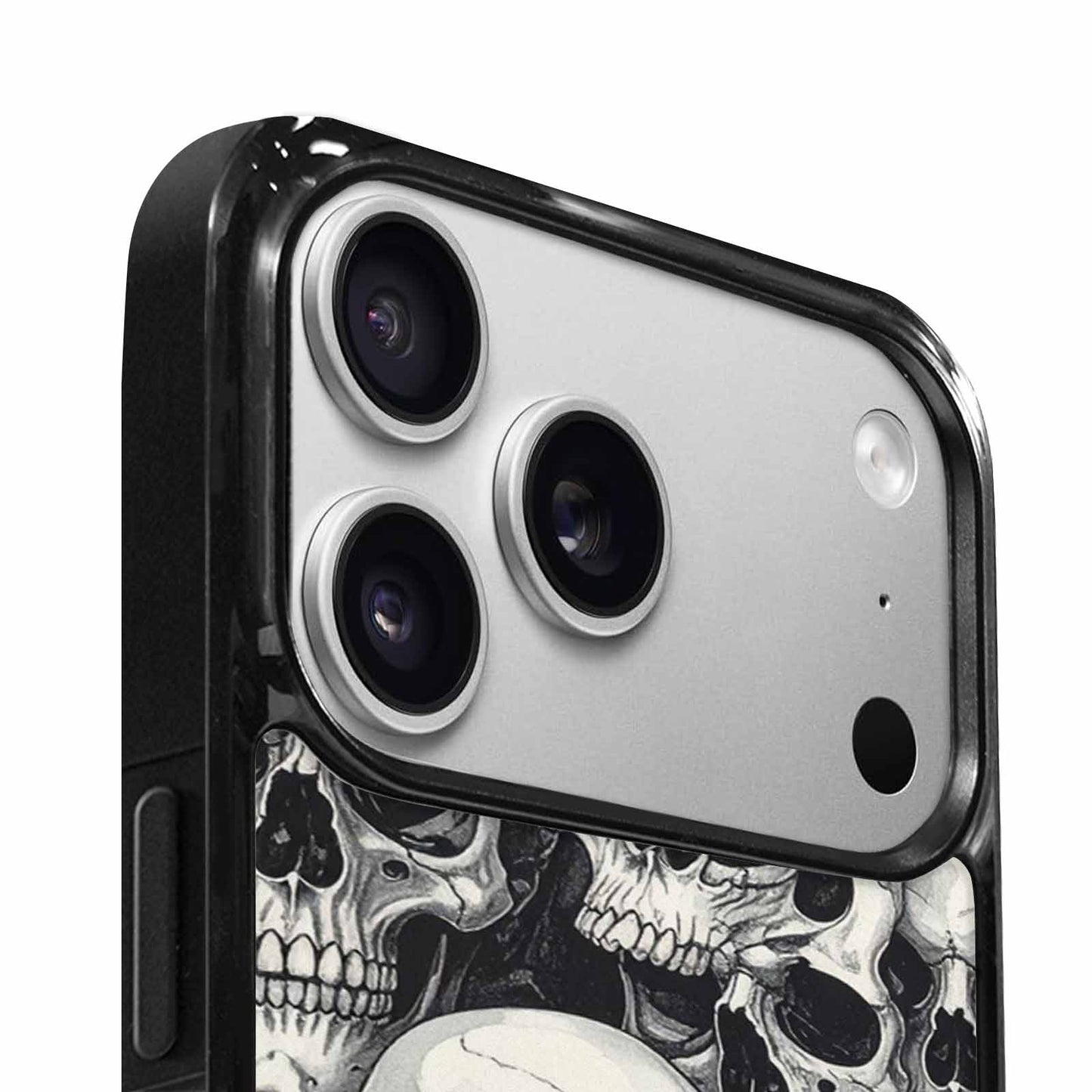 iPhone 17 Pro Case — Skulls Classic Black White Small Gothic, Custom Made Phone Cover