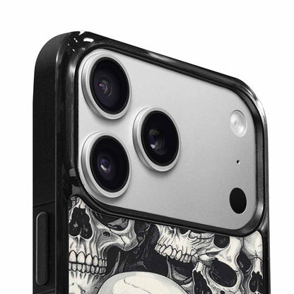 iPhone 17 Pro Case — Skulls Classic Black White Small Gothic, Custom Made Phone Cover