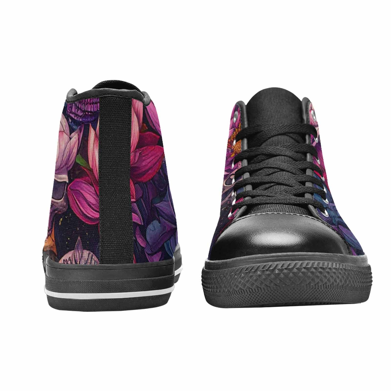 MEN'S Lotus Skulls High Top Canvas Neon Fantasy Custom Shoes