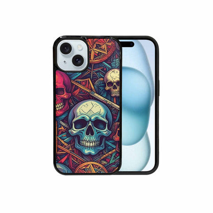 iPhone 15 Case — Sacred Geometry Lots Of Skulls Seamless, Customized Protective Case