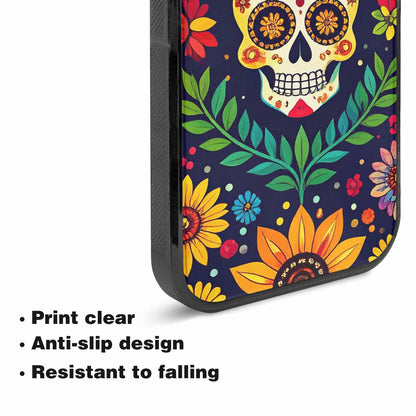 iPhone 15 Plus Case — Sunflowers And Skulls, Personalized Phone Case