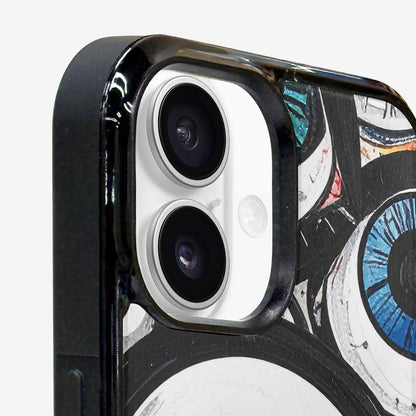 iPhone 16 Case — Googly Cartoon Eyeballs, Custom Art Phone Cover