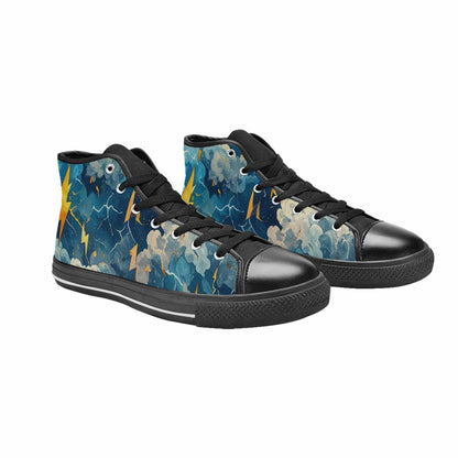 WOMEN'S Lightning Bolt High Top Canvas Grunge Custom Shoes