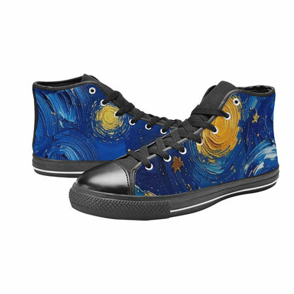 WOMEN'S Starry Night Galaxy High Top Canvas Aesthetic Custom Sneakers