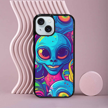 iPhone 15 Case — Alien Ufo Cartoon, Customized Protective Case
