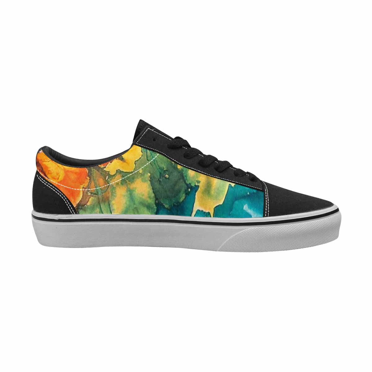 WOMEN'S Tie Lace-Up Canvas Melting Art Sneakers