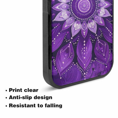 iPhone 15 Plus Case — Purple Mandala Bohemian Print Edge To, Personalized Phone Case