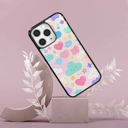 iPhone 15 Pro Max Case — Cute Kawaii Style Generic Icons Stars, Customized Protective Case