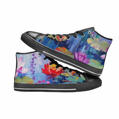 MEN'S Monet-Style Impressionist Water High Top Canvas Surreal Sneakers