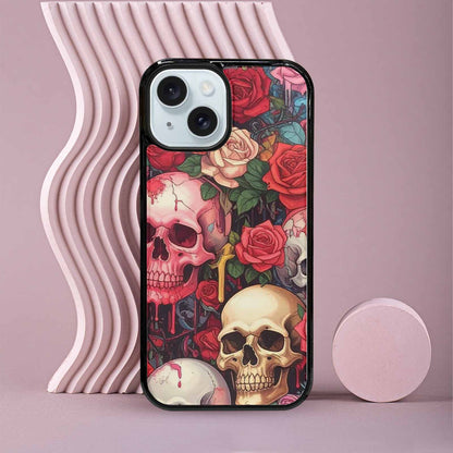 iPhone 15 Case — Skulls And Roses Skulls And Roses, Customized Protective Case