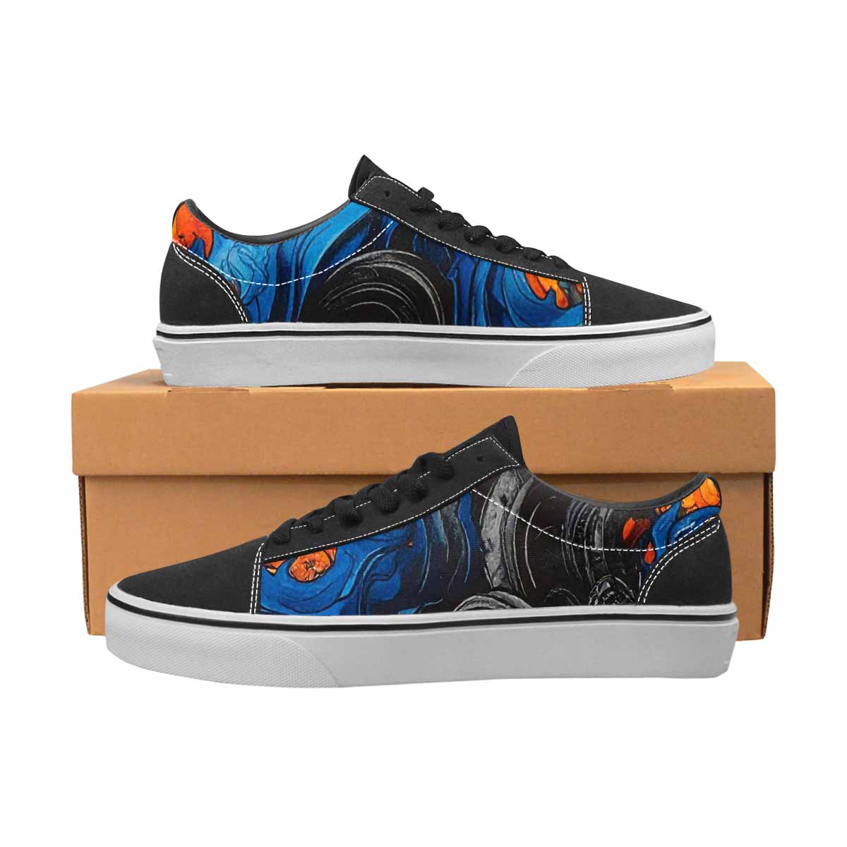 WOMEN'S Flame Burst Lace-Up Canvas Grunge Shoes