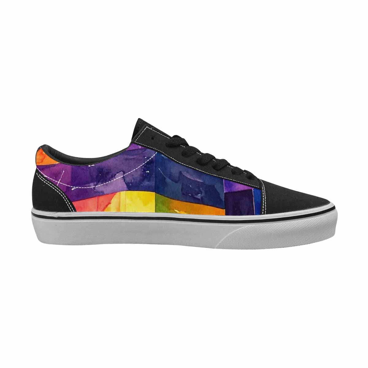MEN'S Rainbow Pride Flag Canvas Lace-Up Neon Fantasy Custom Shoes