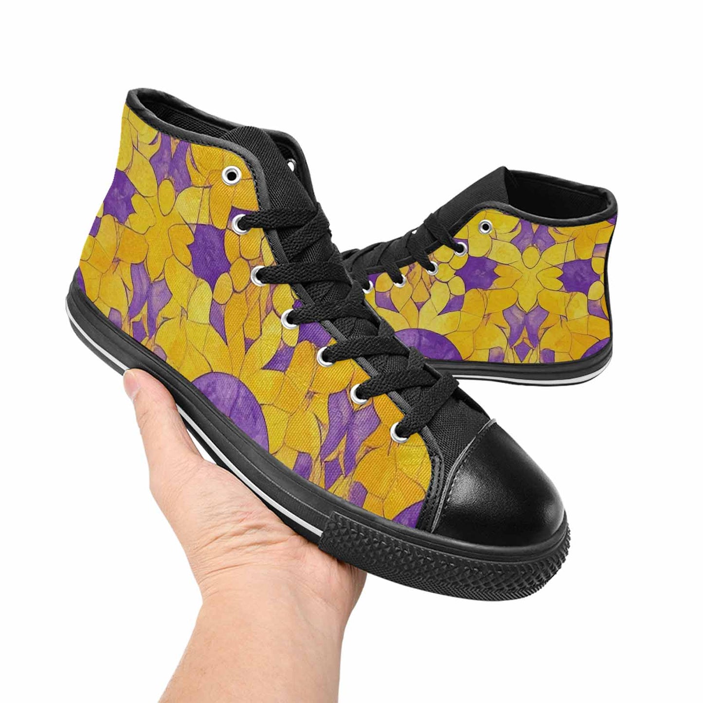 MEN'S Intersex Flag Color High Top Canvas Aesthetic Sneakers
