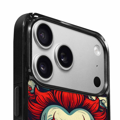 iPhone 17 Pro Case — Evil Circus Heads Faces Overlapping Cartoon, Custom Made Phone Cover
