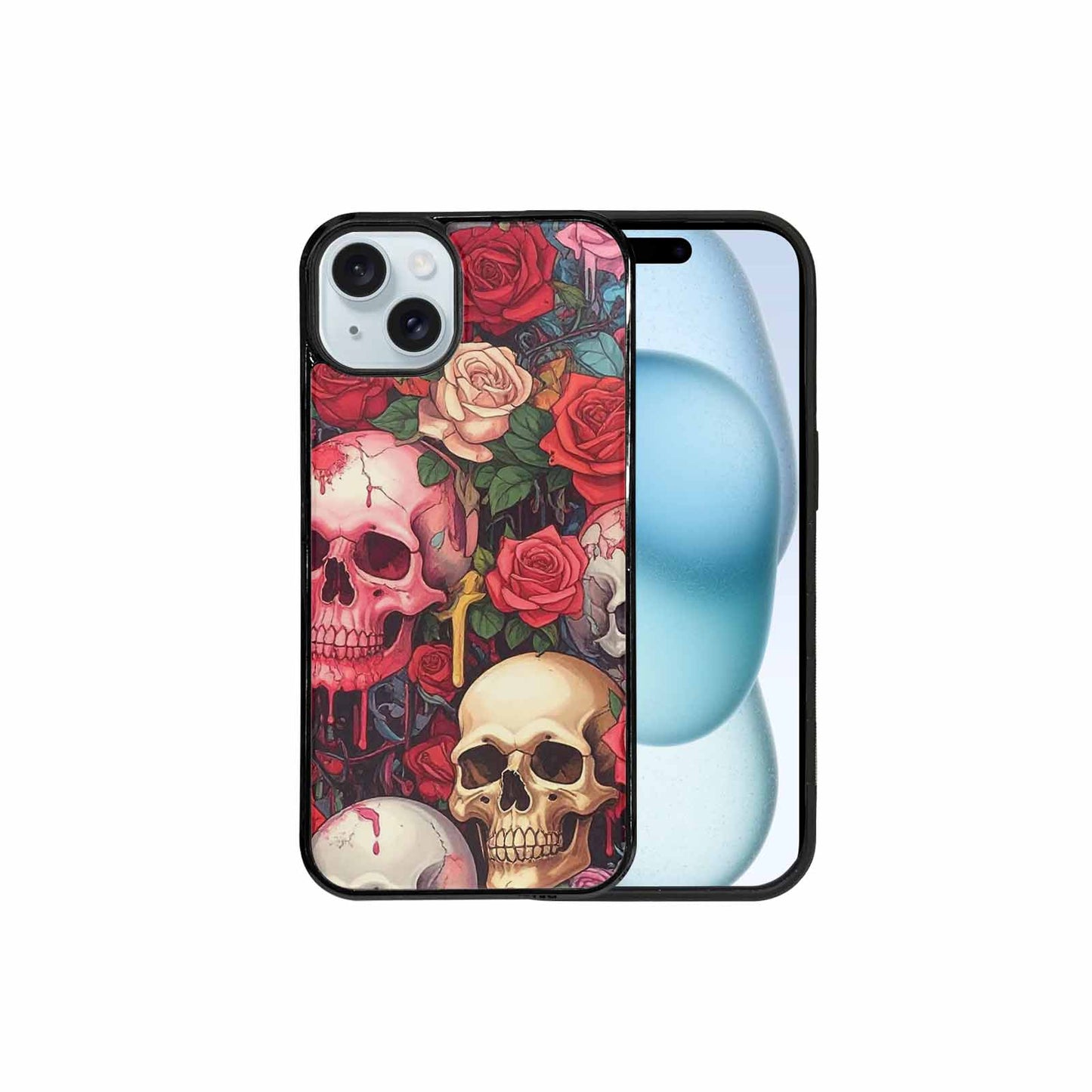iPhone 15 Plus Case — Skulls And Roses Skulls And Roses, Custom Designed Case Cover
