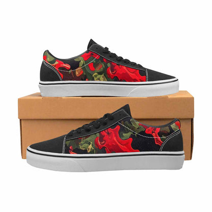 MEN'S Military Camouflage Blotch Canvas Lace-Up Wallpaper Art Custom Sneakers