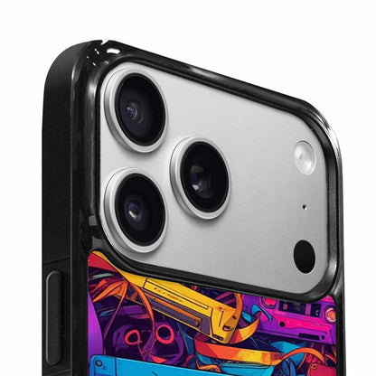 iPhone 17 Pro Case — Retro Cassette Tape Pattern Hundreds Retro, Unique Phone Case Design