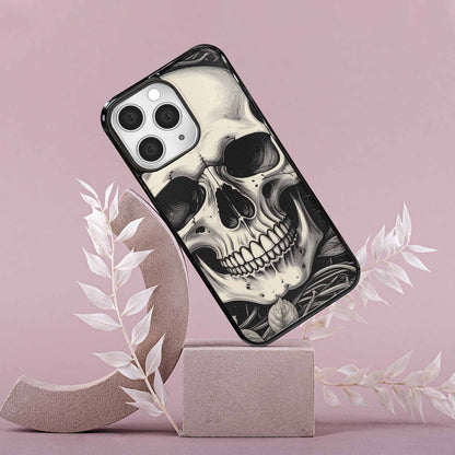 iPhone 15 Pro Max Case — 20 Skulls Overlapping Seamless Tileable Pattern, Unique Phone Case Design