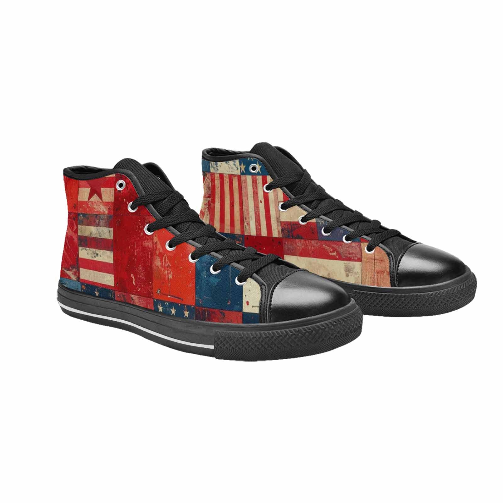 MEN'S American Flag Stars High Top Canvas Aesthetic Custom Shoes