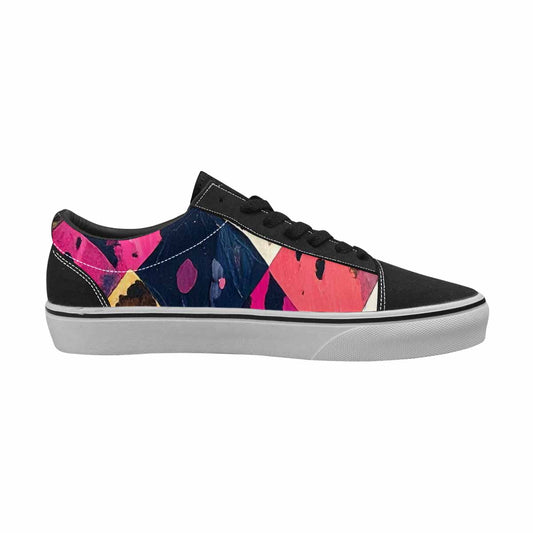 WOMEN'S Cow Animal Print Canvas Lace-Up Vibrant Chaos Custom Sneakers