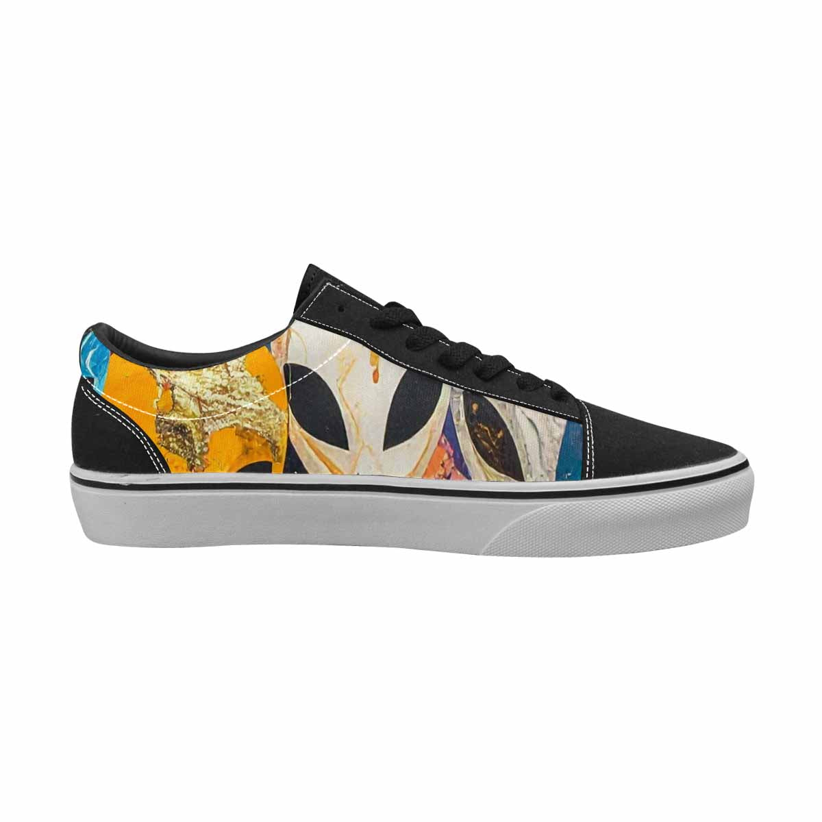 WOMEN'S Aliens  Marble Aliens Lace-Up Canvas Dark Academia Sneakers