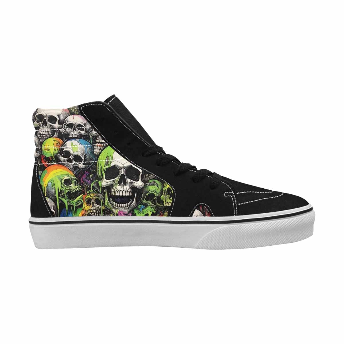 MEN'S Rainbow From Skull S High Top Canvas Melting Art Custom Sneakers