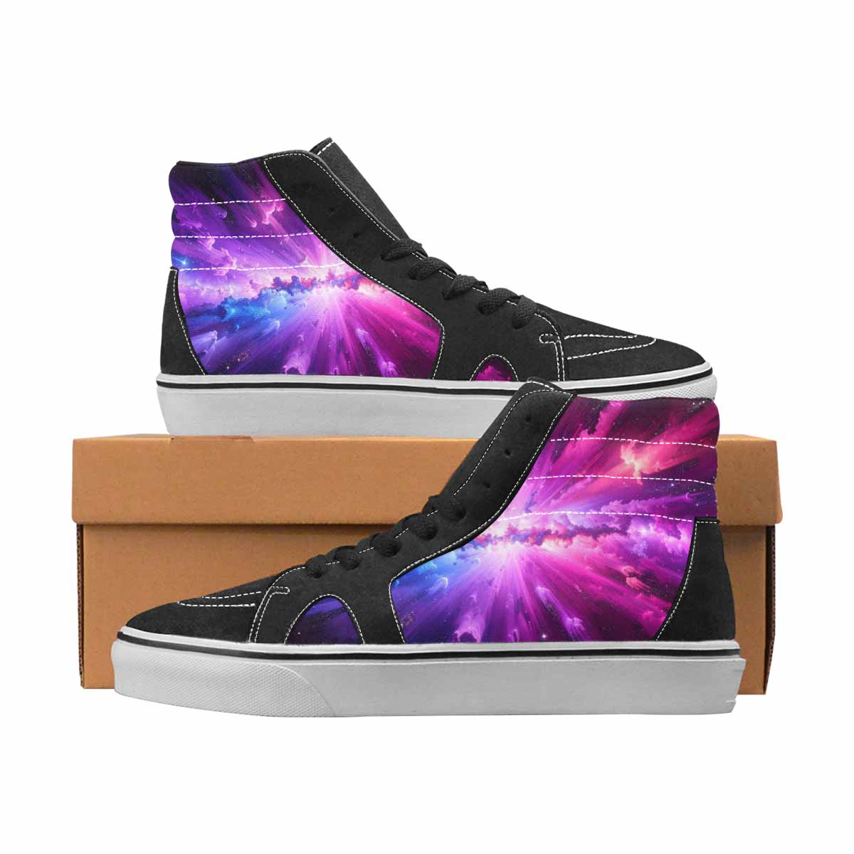 WOMEN'S Galaxy Art High Top Canvas Custom Fashion Cottagecore Customized Sneakers