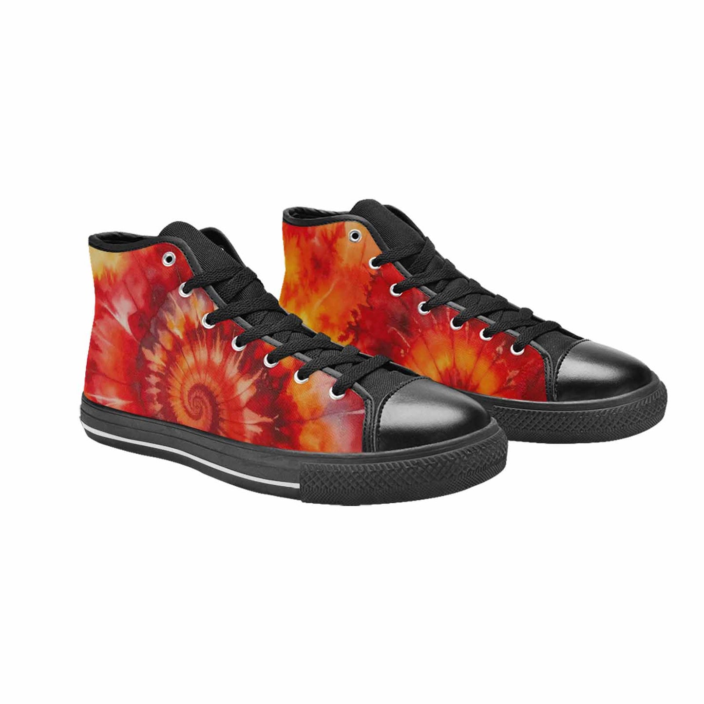 MEN'S Tie Dye - High Top Canvas Wallpaper Art Shoes