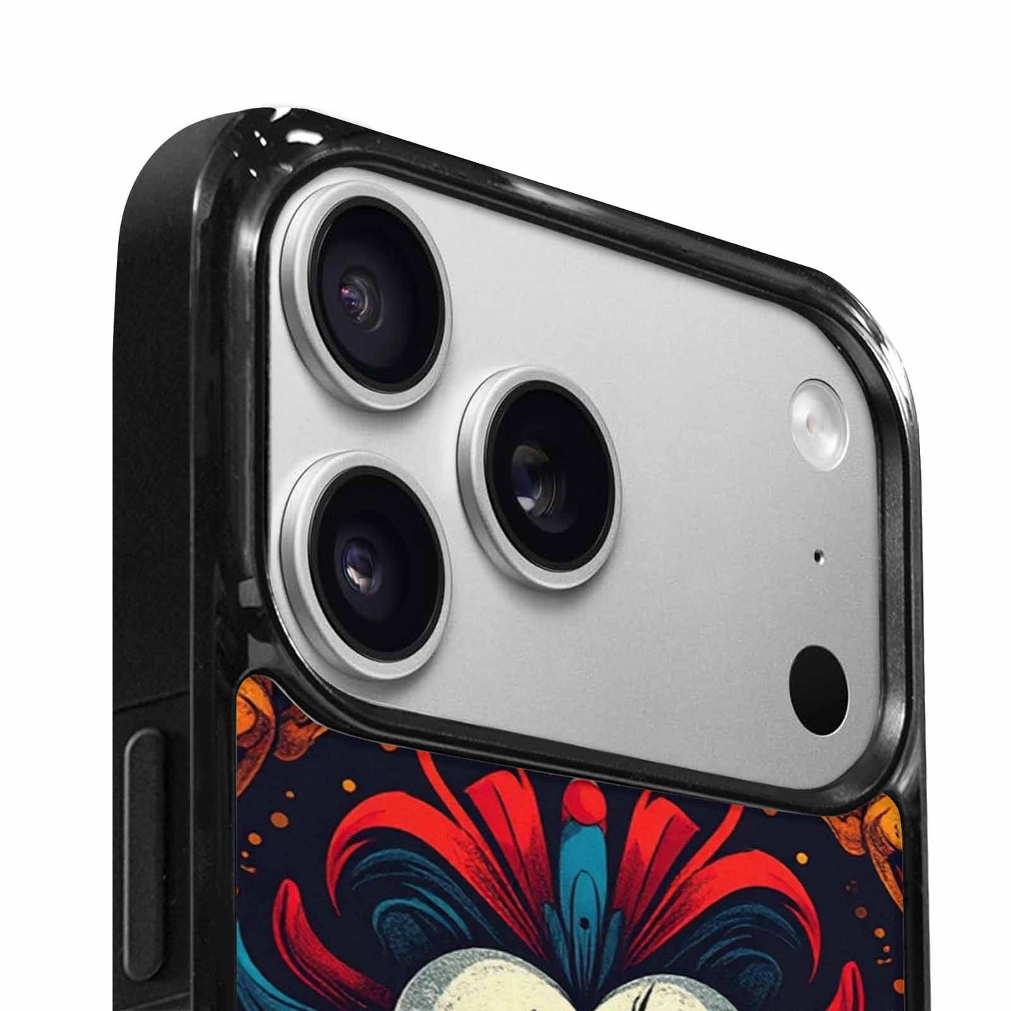iPhone 17 Pro Case — Evil Circus Heads Faces Overlapping Cartoon, Customized Protective Case