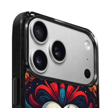 iPhone 17 Pro Case — Evil Circus Heads Faces Overlapping Cartoon, Customized Protective Case