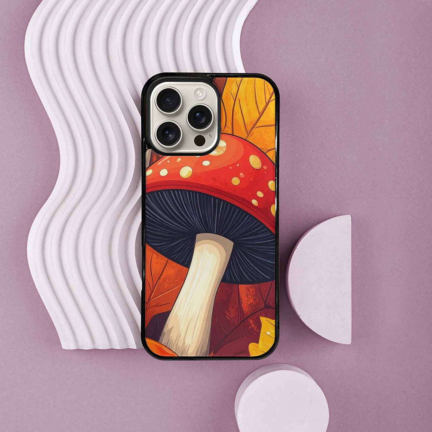 iPhone 16 Pro Max Case — Bold Autumn Mushroom Bold Autumn Mushroom, Custom Print Case Cover