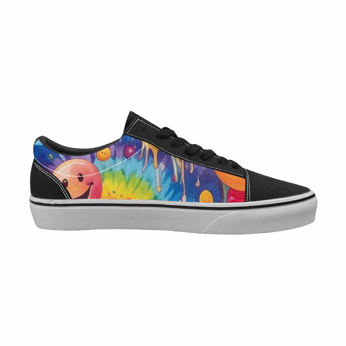 WOMEN'S Smiley Facessmiley Faces  Lace-Up Canvas Dark Academia Custom Sneakers