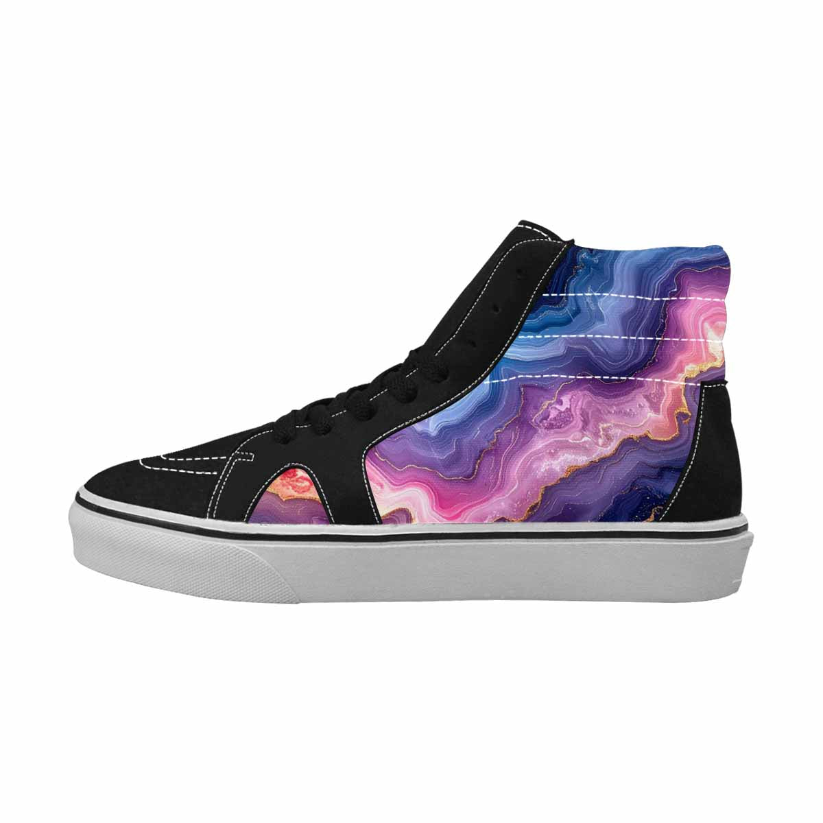 WOMEN'S Marble Galaxy High Top Canvas Dark Academia Sneakers