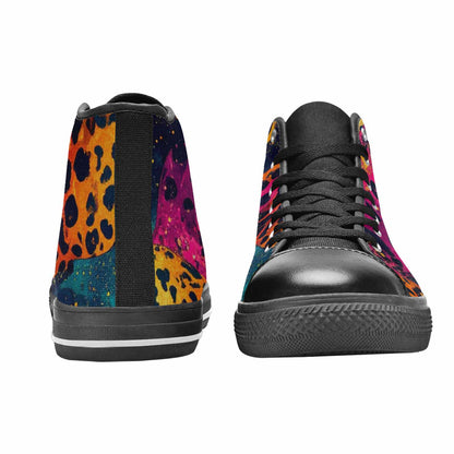 MEN'S Leopard Print Galaxy High Top Canvas Surreal Custom Shoes